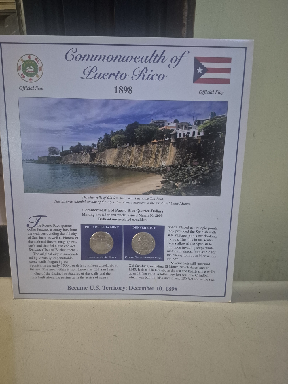 Commonwealth of Puerto Rico,Guam And American Simoa State Quarters